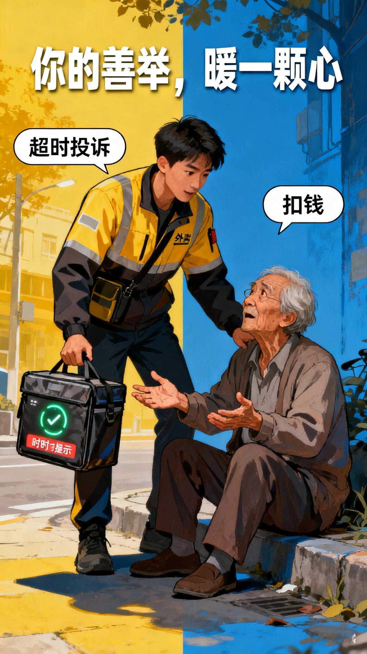 外卖小哥为了生活选择加速，却因为救人而减速，加速与加速在一念之间，却有着不同的意