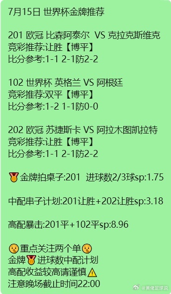 今天英格兰vs阿根廷 谁能进决赛呢？ 