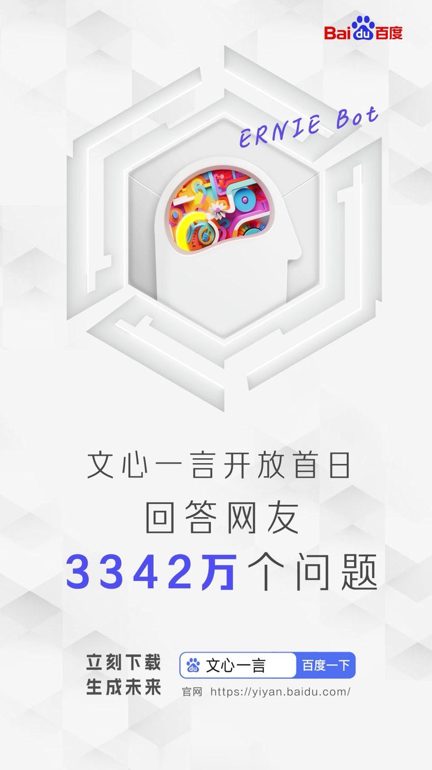 【1天回答3342万个问题背后小思考】#文心一言开放首日回答数超3342万个# 
