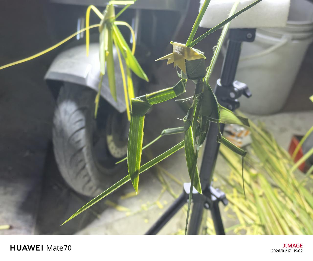 在揭阳双峰寺旁边看见一位手艺人编织的手工艺品，非常精致漂亮！这种手艺是中国南方很
