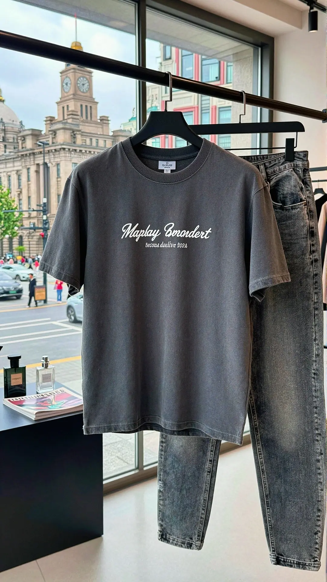 马克华菲港风遮肉显瘦百搭半袖体恤