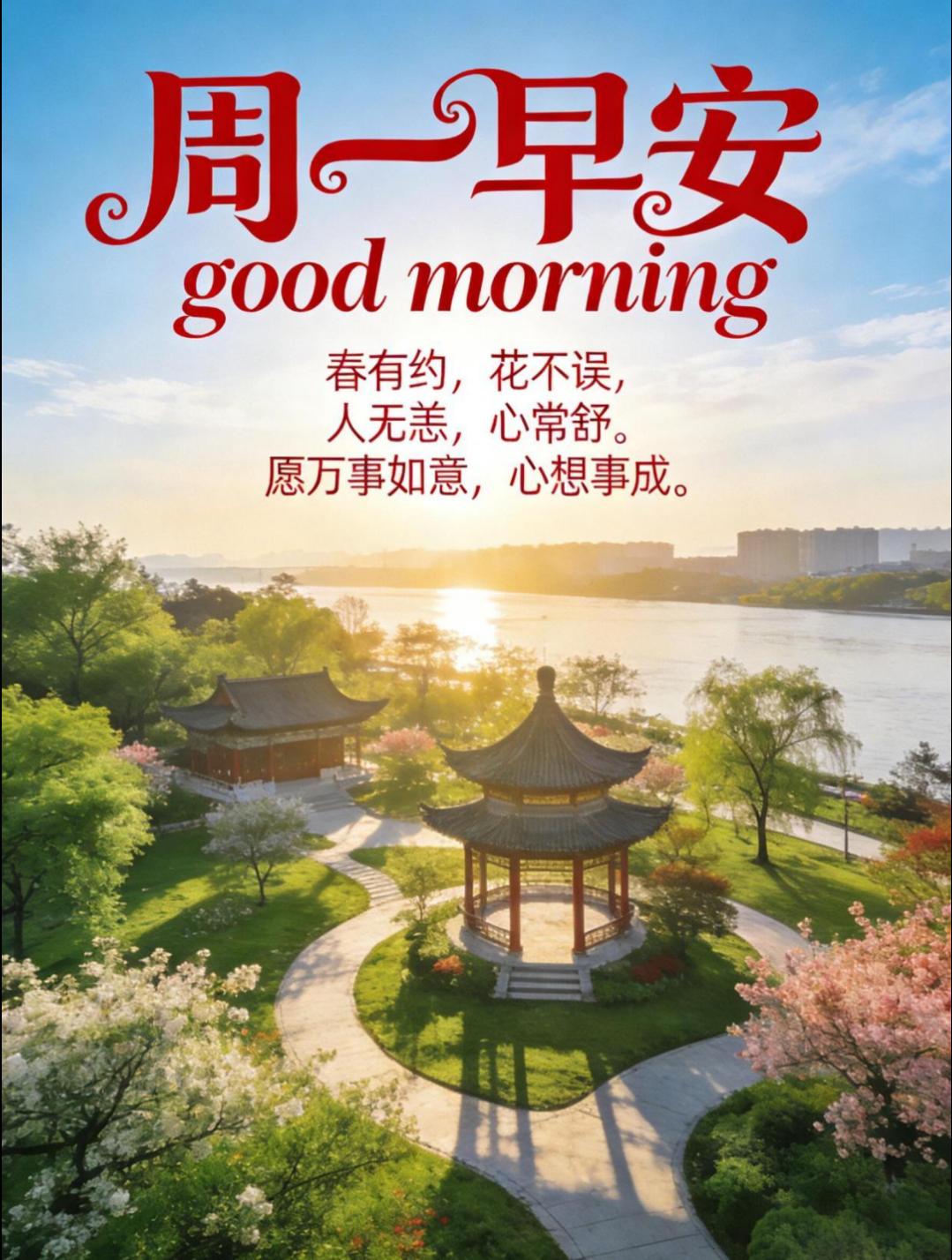 ☀️晨光熹微，新程已启。新的一周，愿你心怀暖阳，善待自己，认真生活，平凡日子也能