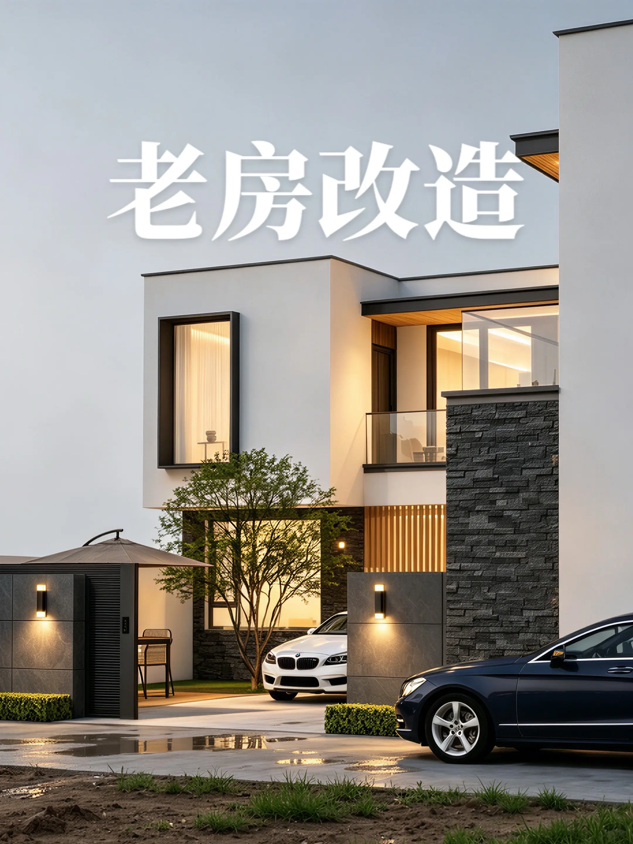 老房子改造。这次的改造包含外观室内院子统一规划，原来的格局已经不能满足...