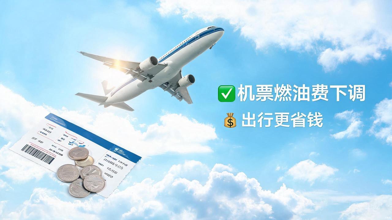 今天起，坐飞机便宜了。
8月5号开始，国内航线燃油附加费正式下调。 800公里以