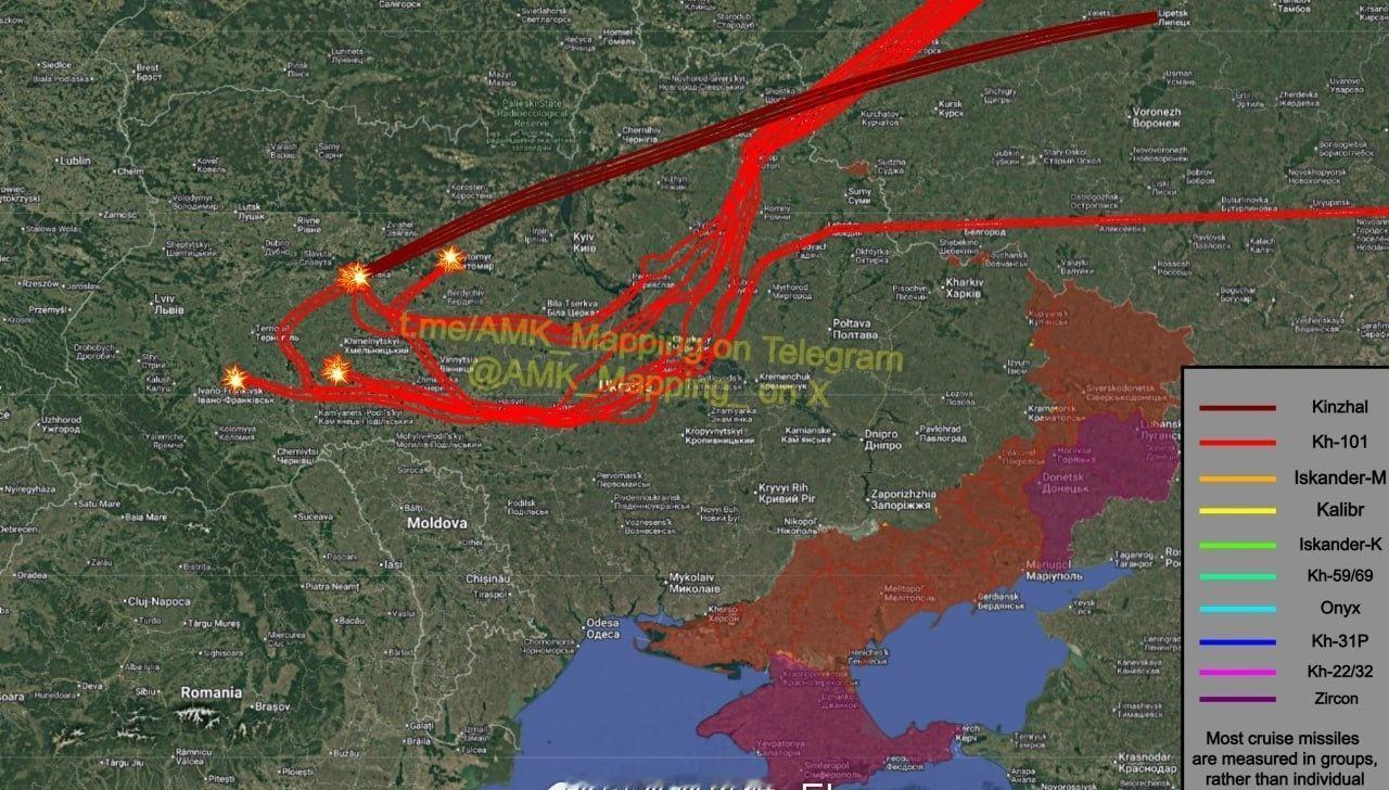 当地时间昨天晚上至今天凌晨，俄罗斯对乌克兰发动了新一轮大规模导弹与无人机联合袭击