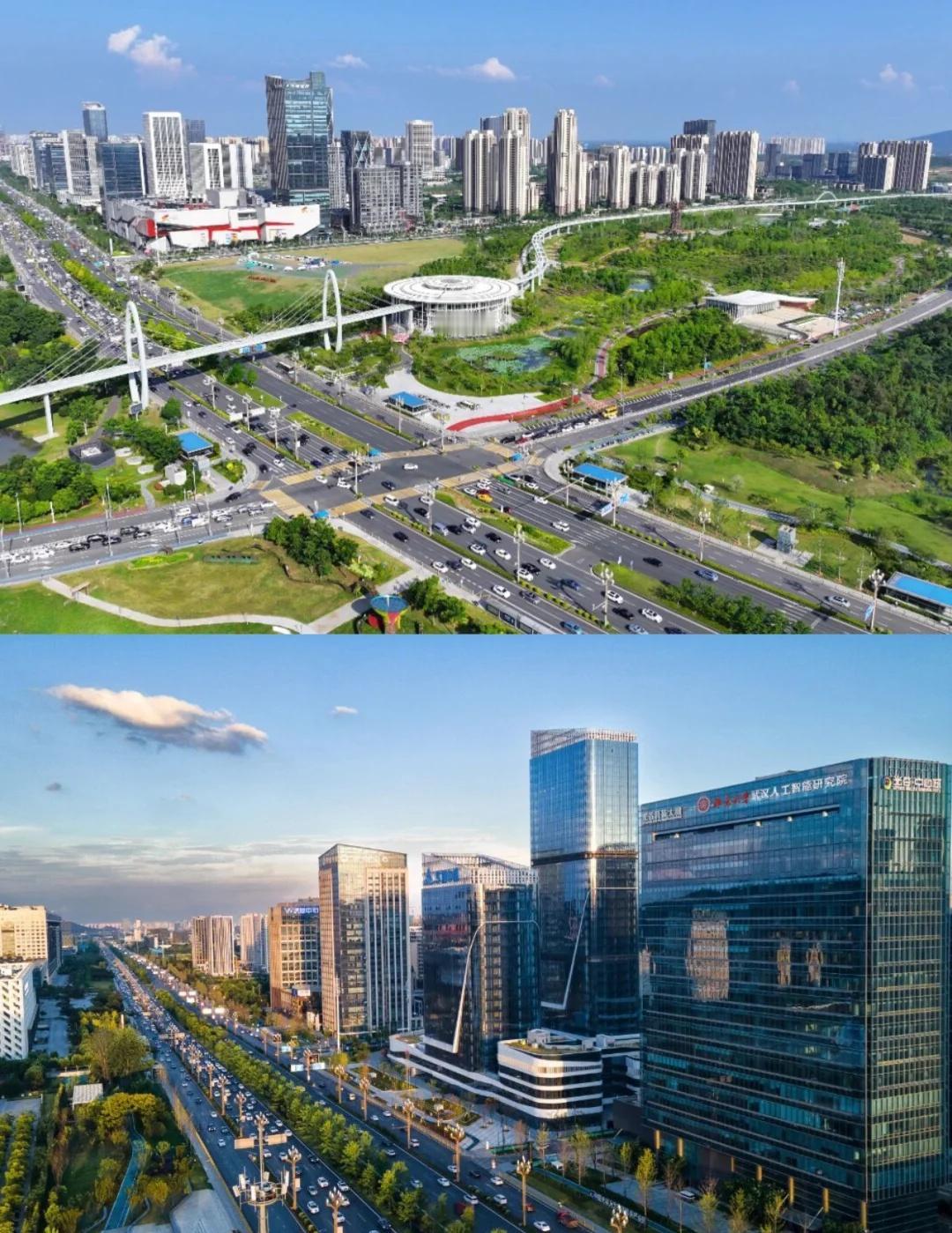 光谷这条道路！撑起半个光谷
作为光谷“主动脉”，高新大道是发展轴、产业轴、交通轴