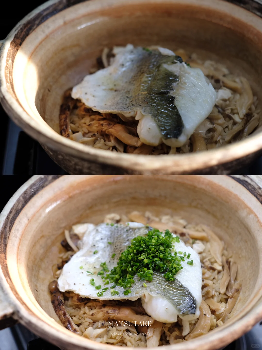 焖饭料理｜海鲜➕松茸，捂住眉毛猛干饭！