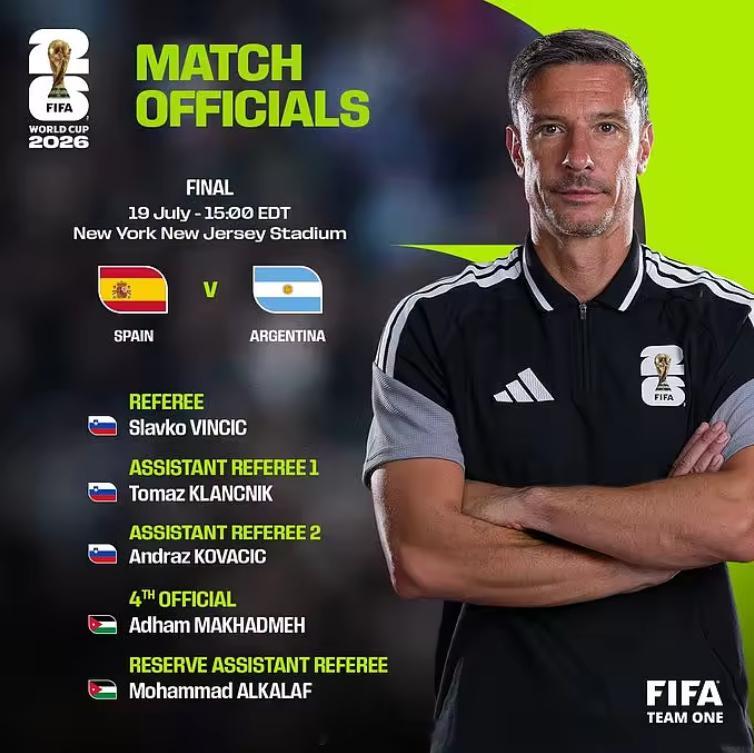 官方：斯洛文尼亚主裁温契奇执法世界杯决赛！7月17日讯 FIFA官方公布了世界杯