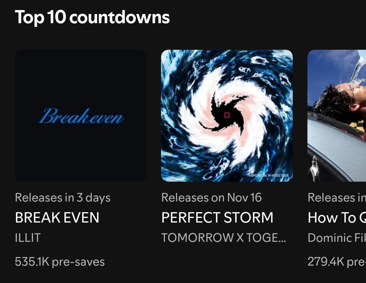 ILLIT《BREAK EVEN》Spotify预存榜上升到第1️⃣名🎉成为历