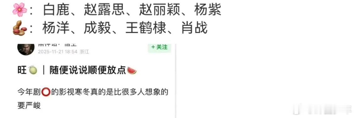 稳定单扛立项定级的头部流量 内娱稳定单扛立项定级的头部流量，你认同这份名单吗？?