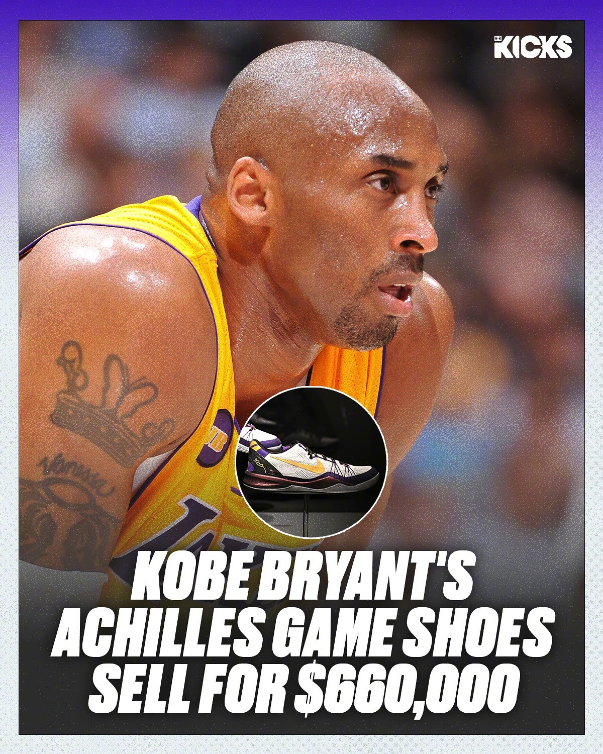 最高价！上个月报道称，科比2013年跟腱受伤时穿着的Kobe 8 Elite将于