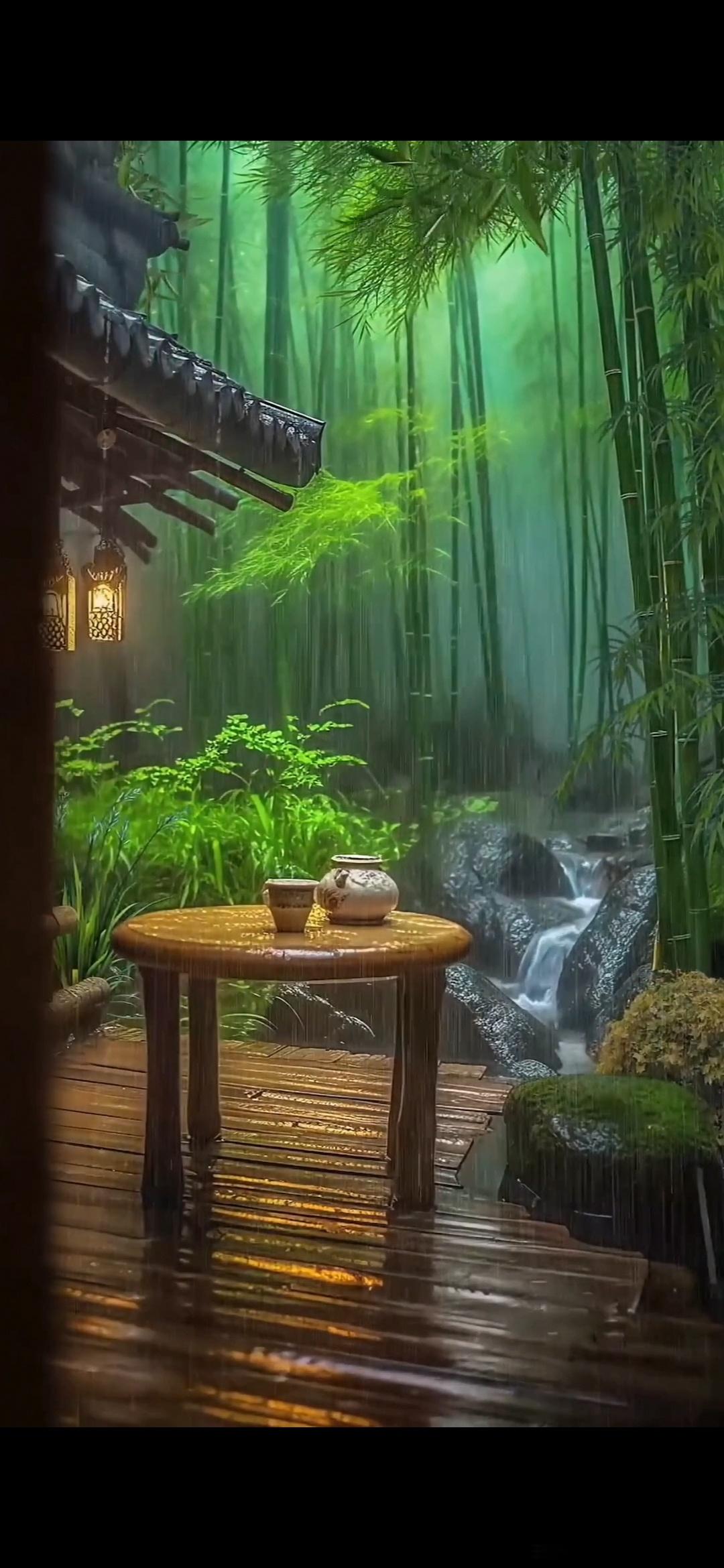 #情感#                     《无题》雨声不断睡愈美，梦魂历