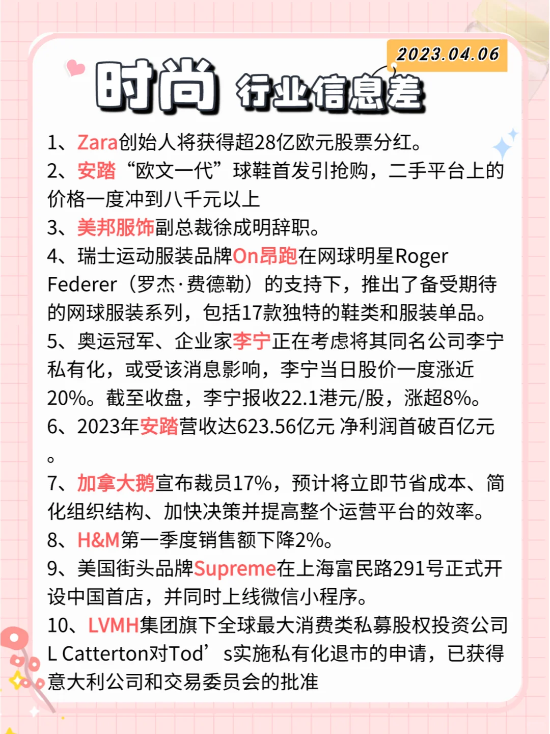 【时尚】行业信息差