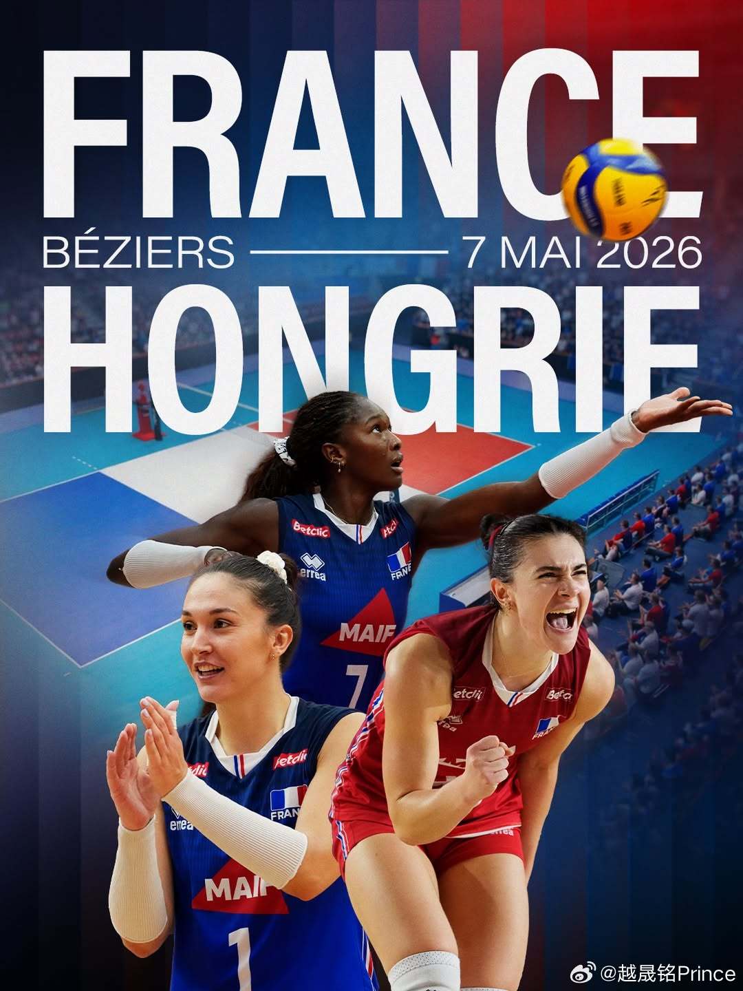 排球 ⚔️ 🇫🇷 法国排协宣布，法国女排将于5月7日与匈牙利女排进行一场友谊