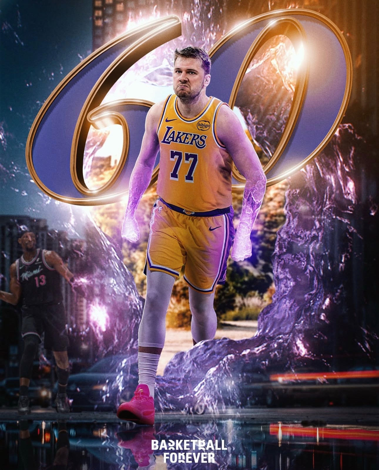 杀疯了！东契奇60分，湖人134:126逆转热火！东契奇60分