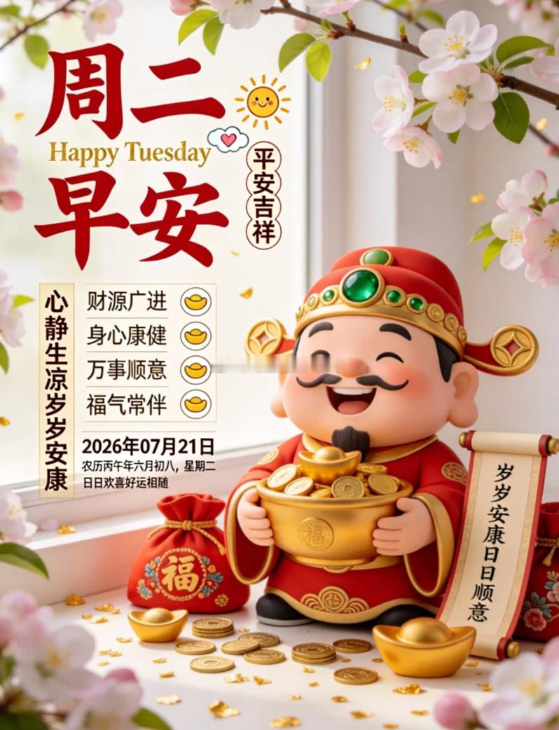 周二 新的一天，一切归零重启。市场机会常有，唯有沉下心、守得住本心，方能收获长久