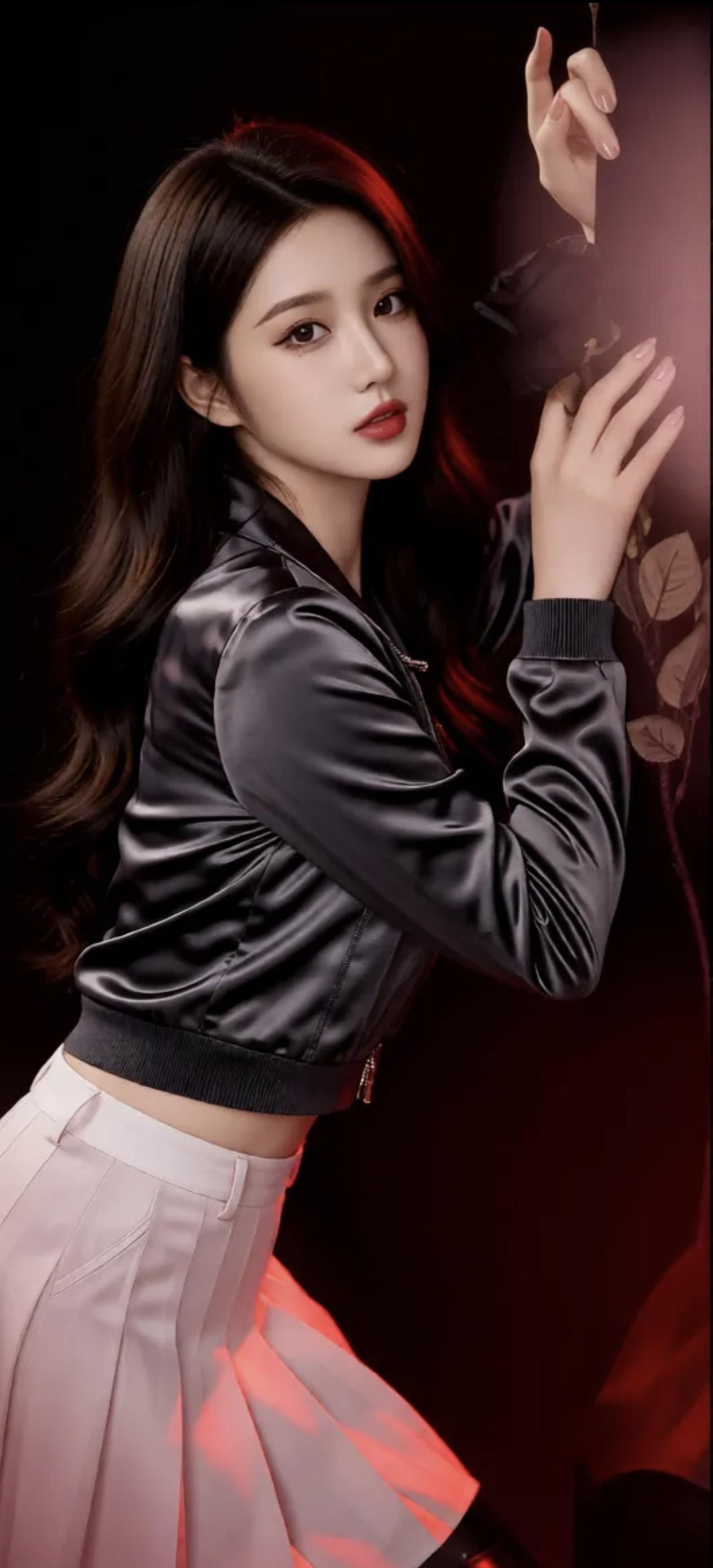 画里真容绝世姿，恍如仙子下瑶池。
眉间黛色春山远，鬓畔珠光夜月迟。
一顾倾城非妄