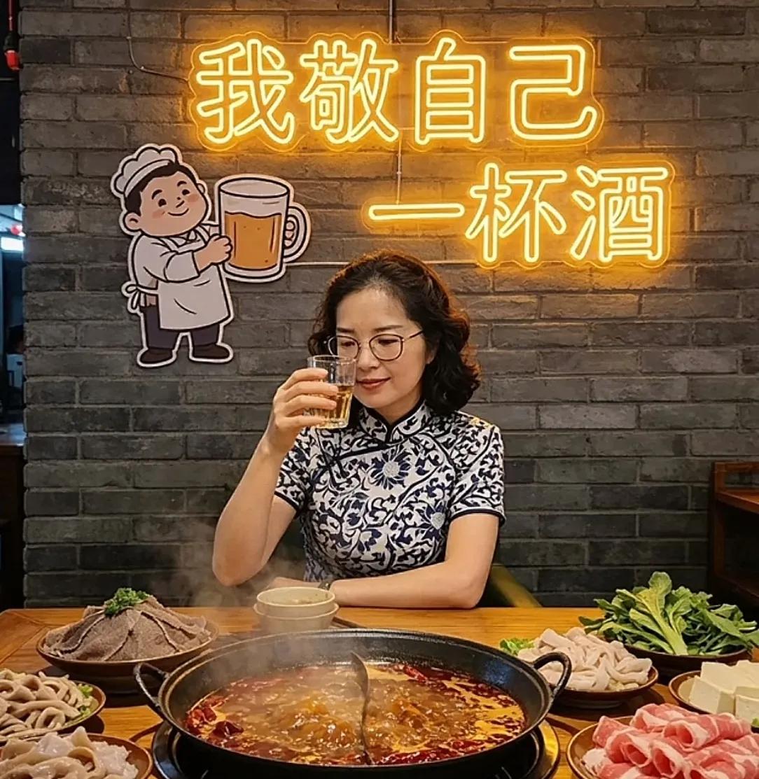 难得人间清醒的女人，独自畅饮，细细品味生活的味道，把人生遇到的不快都揉碎到酒中，