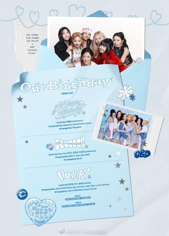 OURBIRTHDAY公开首张单曲专辑《Our Birthday》的曲目表💿专