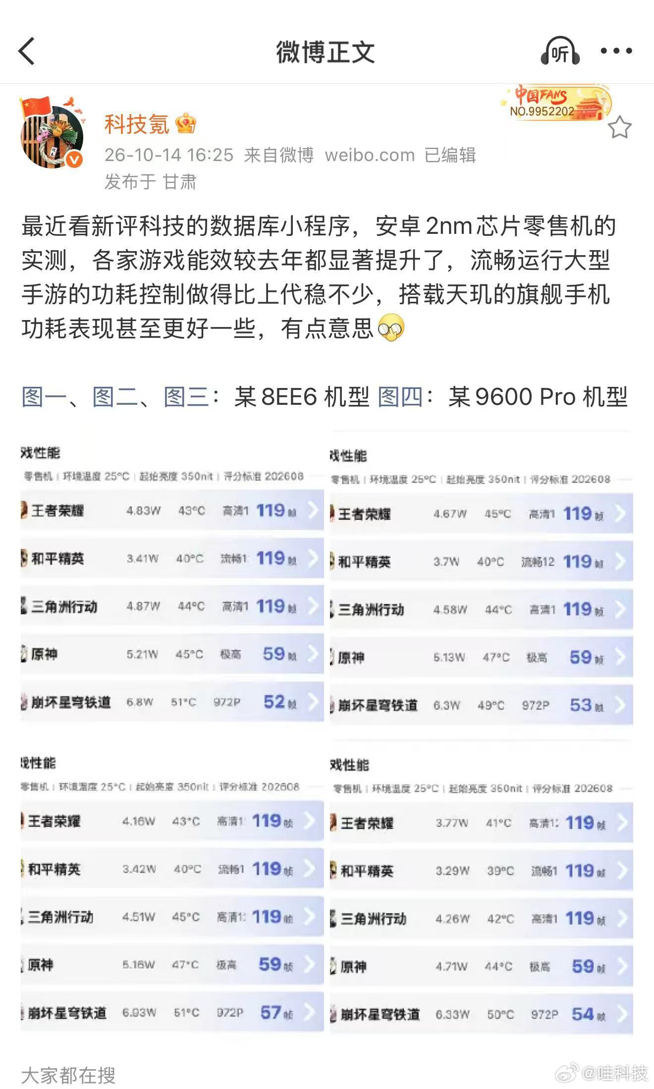 感觉今年游戏党换机是个好时机看这些新发布的零售机实测数据，今年2nm旗舰手机游戏
