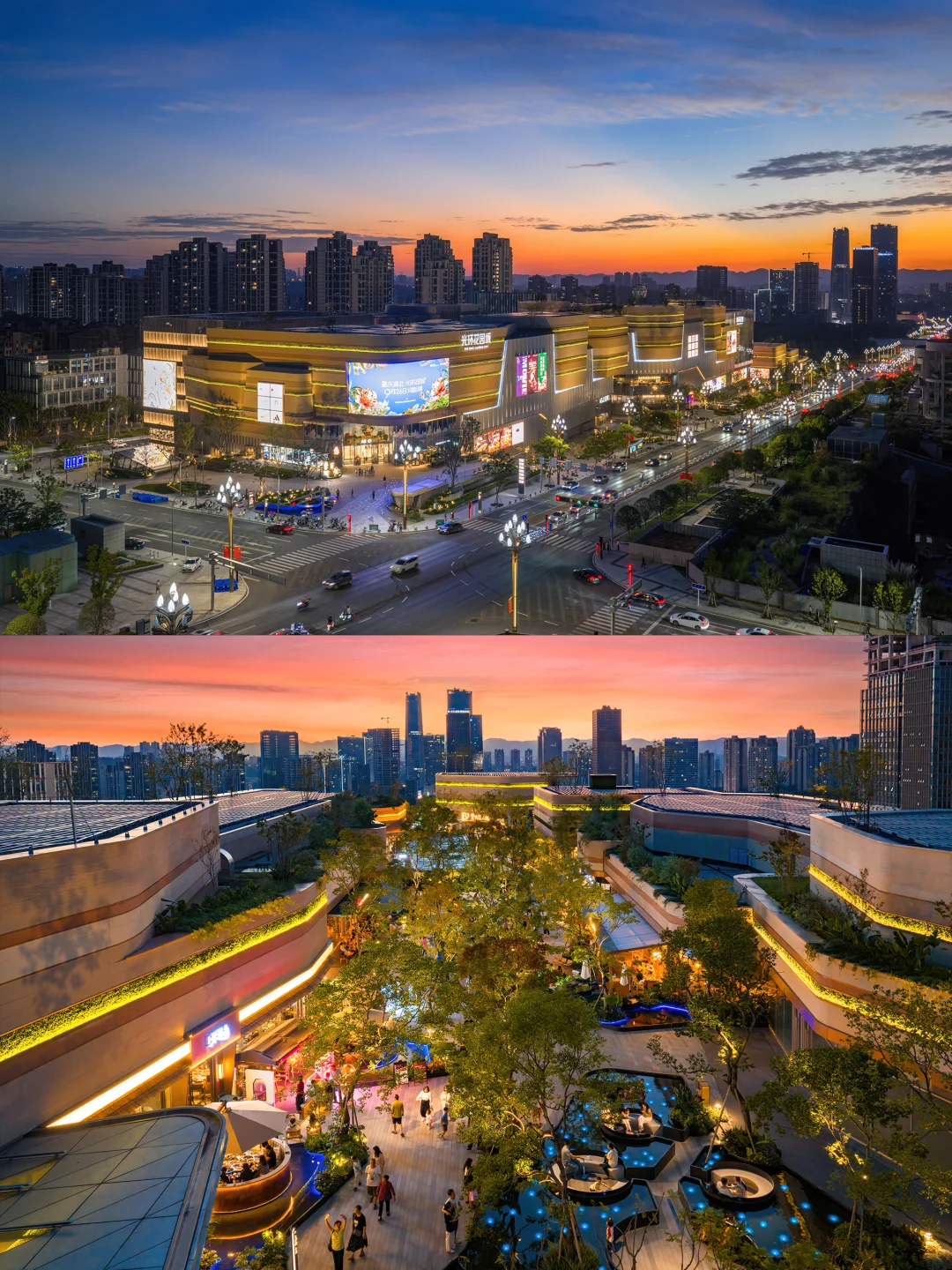 花园城日出日落的浪漫