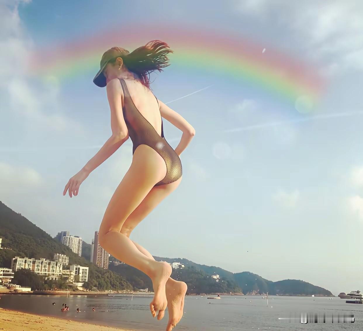 遇到彩虹，吃ding彩虹，泳装无不良引导
泳装