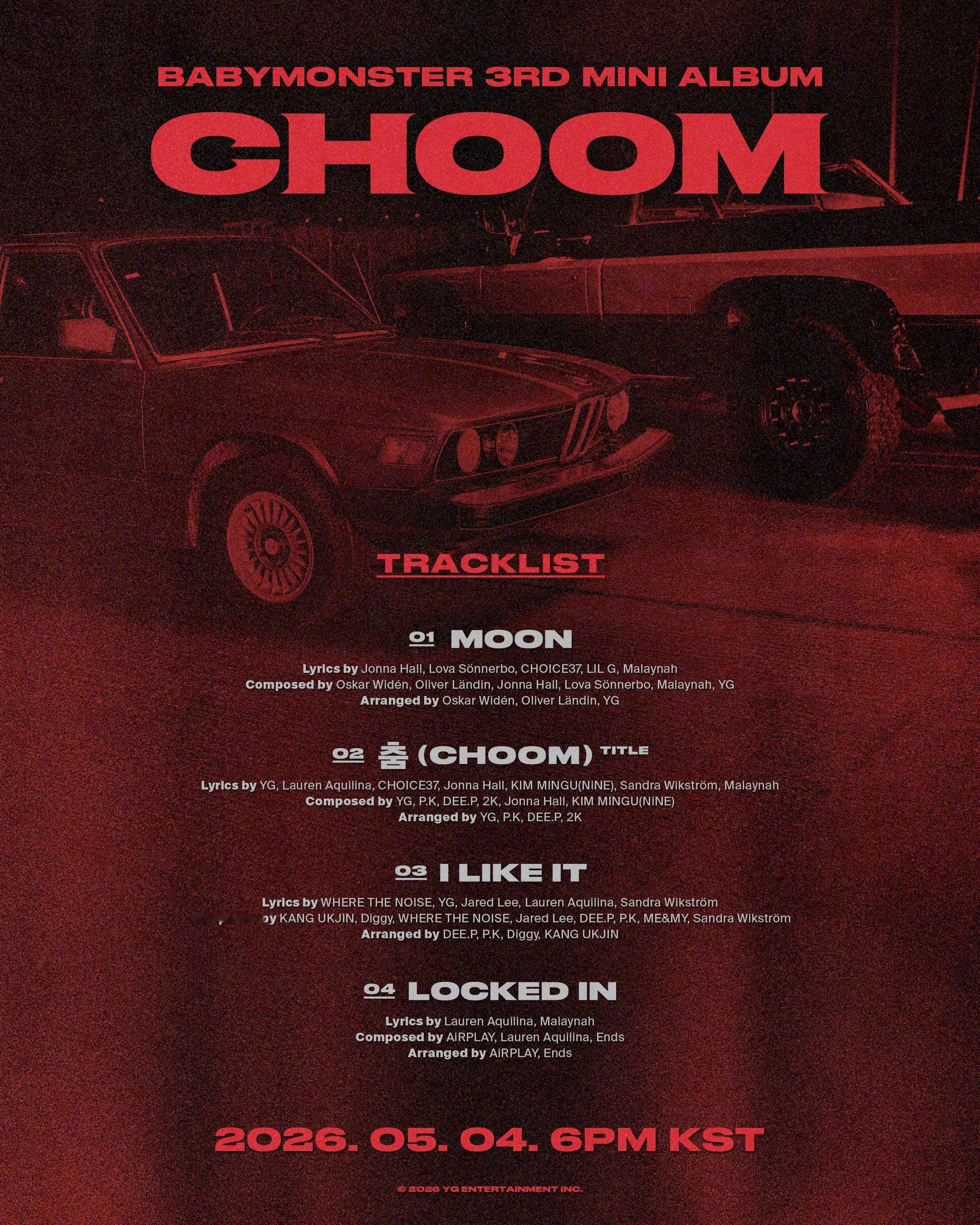 【Twi】BABYMONSTER 迷你三辑[춤 (CHOOM)] TRACKLI