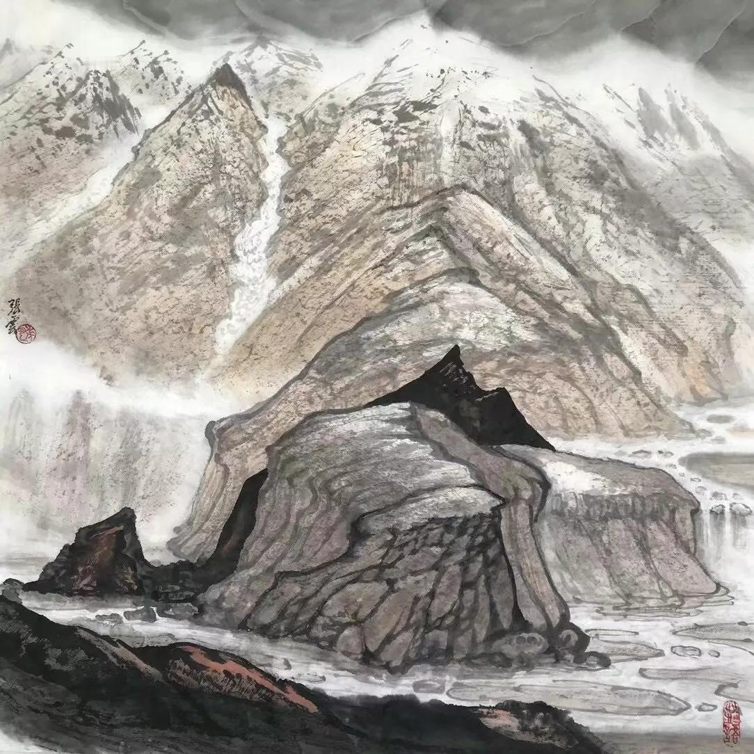 题张云老师帕米尔高原画
 
张师妙笔绘高原，帕米尔秋入画笺。
雪岭皑皑云影绕，冰