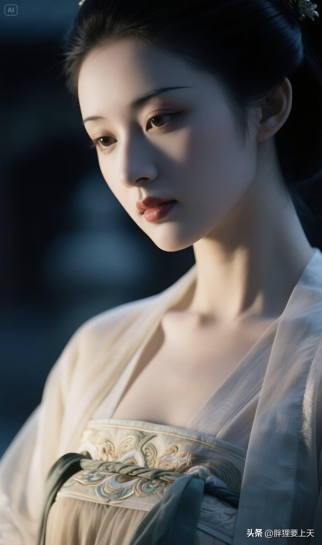 鹤栖青丝簪上月，风动流苏暗生尘。美女人像群 高清美女 古风