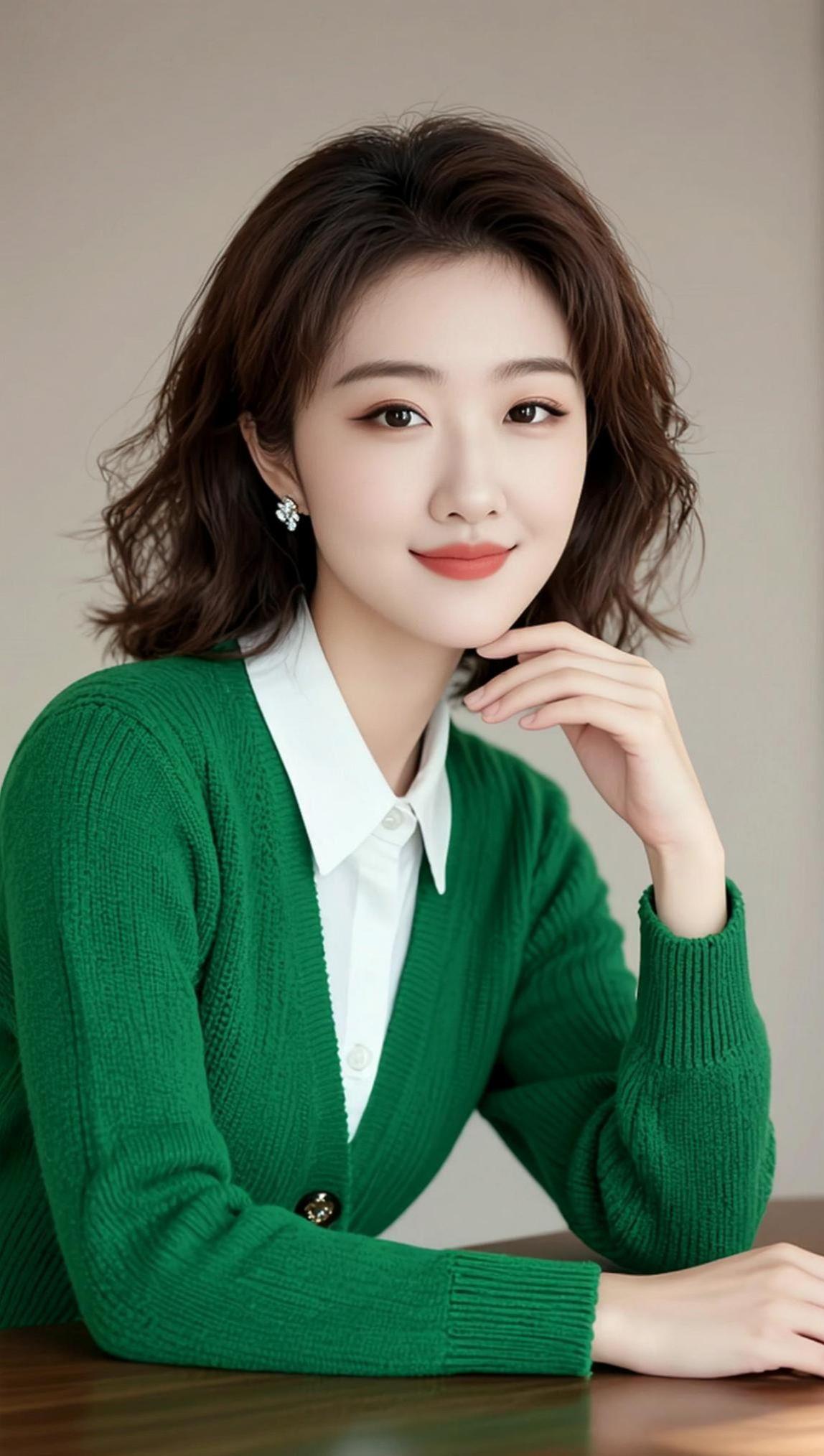 AI绿衫知性照 抖音ai创作