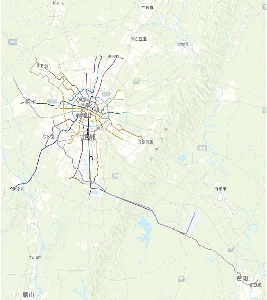 成都地铁线路规模看着确实霸气，就像一条条巨龙在大地上蜿蜒前行，简直太壮观啦！
