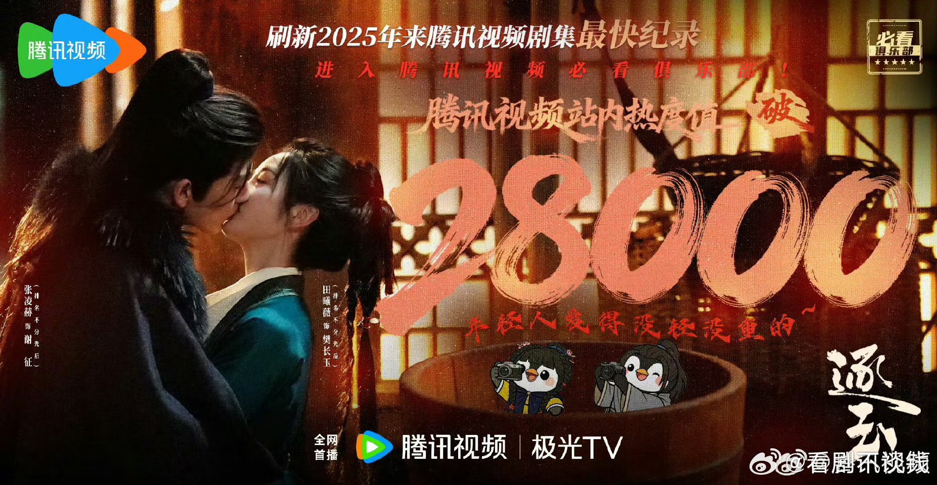 太喜欢男帅女美的同框了！逐玉好看，张凌赫田曦薇田作之赫，颜值盛宴！豹豹猫猫，好甜