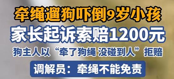 “这都赔钱？”7月28日，一桩案子把大伙儿都逗乐了。狗绳牵得好好的，狗也没碰到人