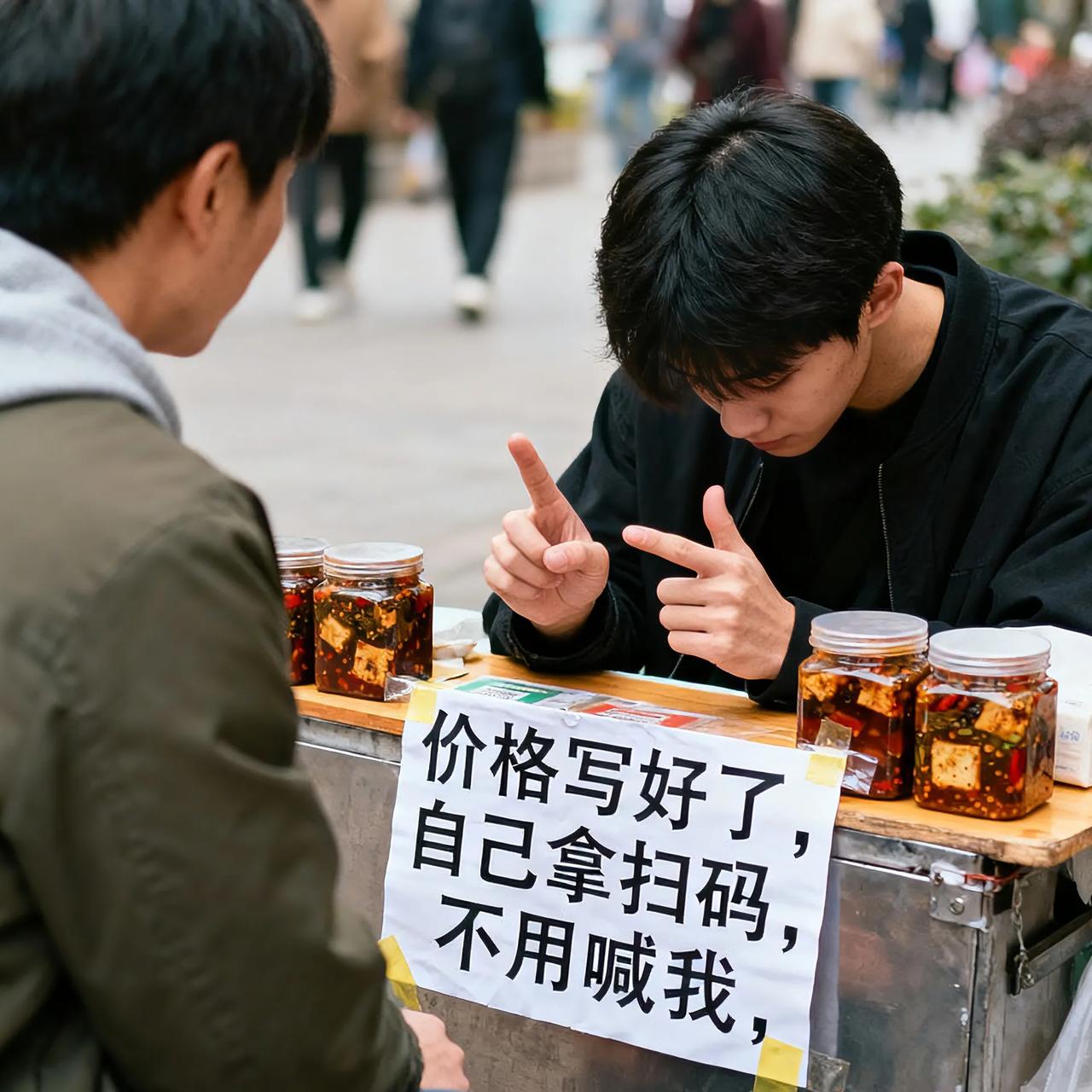 笑不活了！社恐人卖霉豆腐，这操作也太真实了！
 
家人们谁懂啊！社恐摆摊卖霉豆腐