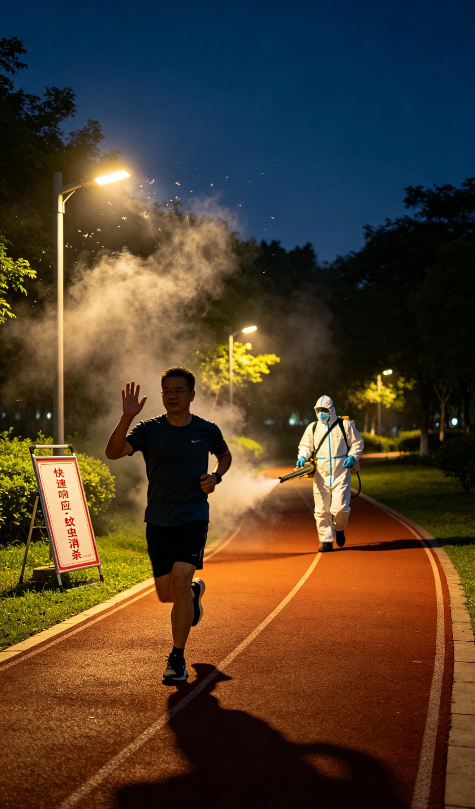 女子夜跑被咬30个包投诉蚊子 户外夜跑饱受蚊虫困扰，市民发起投诉。快速受理落实消