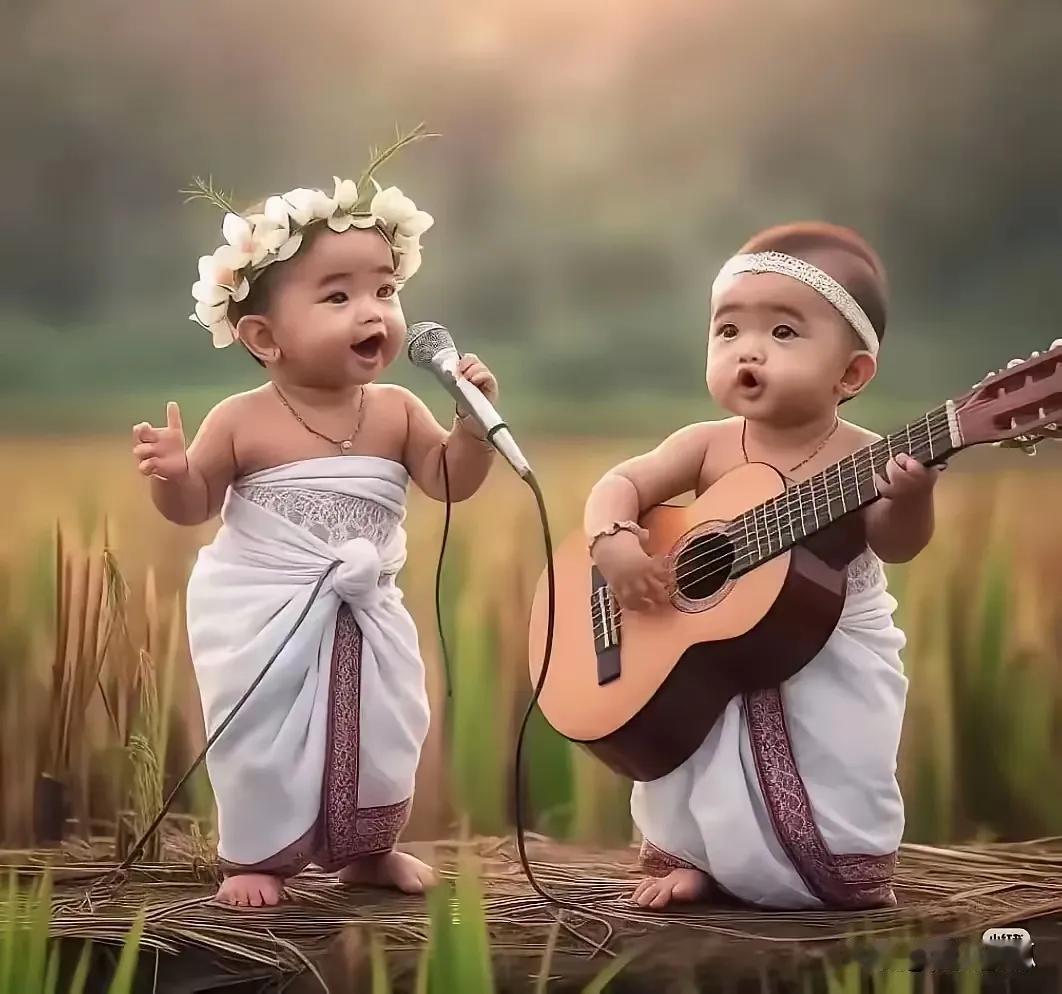 萌娃天籁之音，吉他与麦克风的梦幻组合！🎸🎤😍
