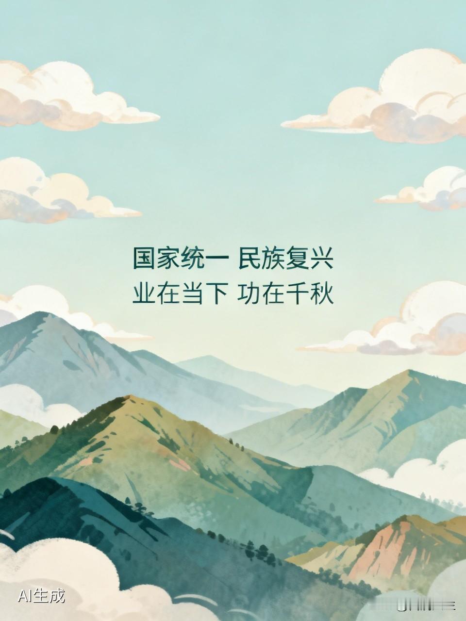 国家统一，民族复兴，是我们心中坚定不移的信念。业在当下，功在千秋，这一伟大的事业