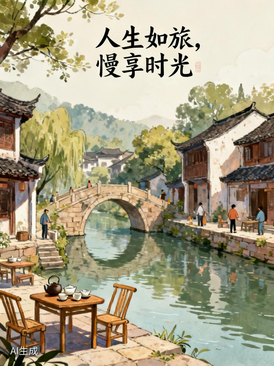 人生这场旅途，就像一场特别的旅行。我觉得不能一味赶路，得慢下来感受。之前去古镇，