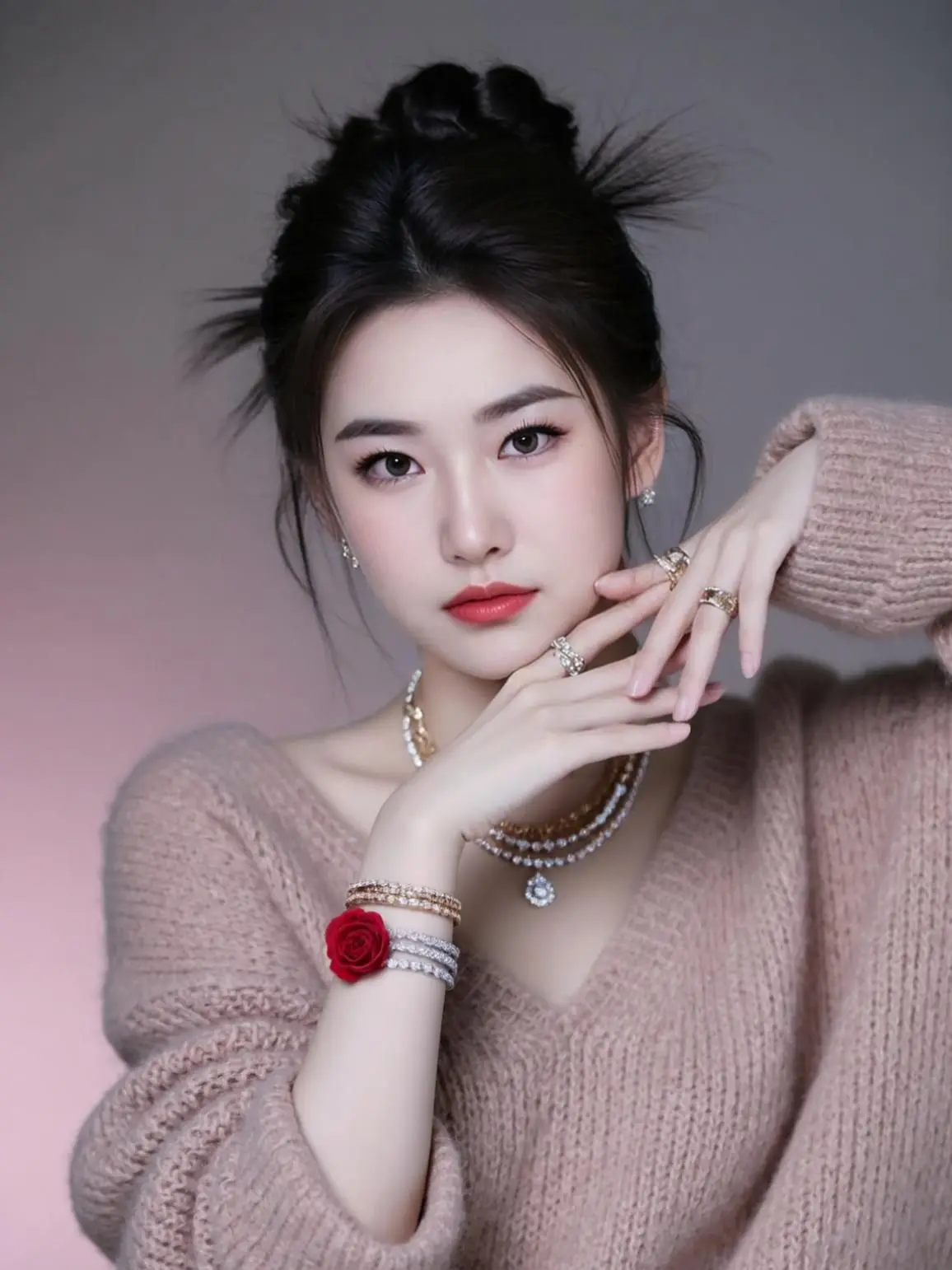 AI粉调时尚照 ai创作