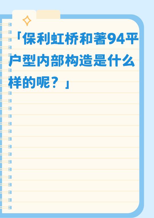 上海新房 | 保利虹桥和著94平户型内部构造