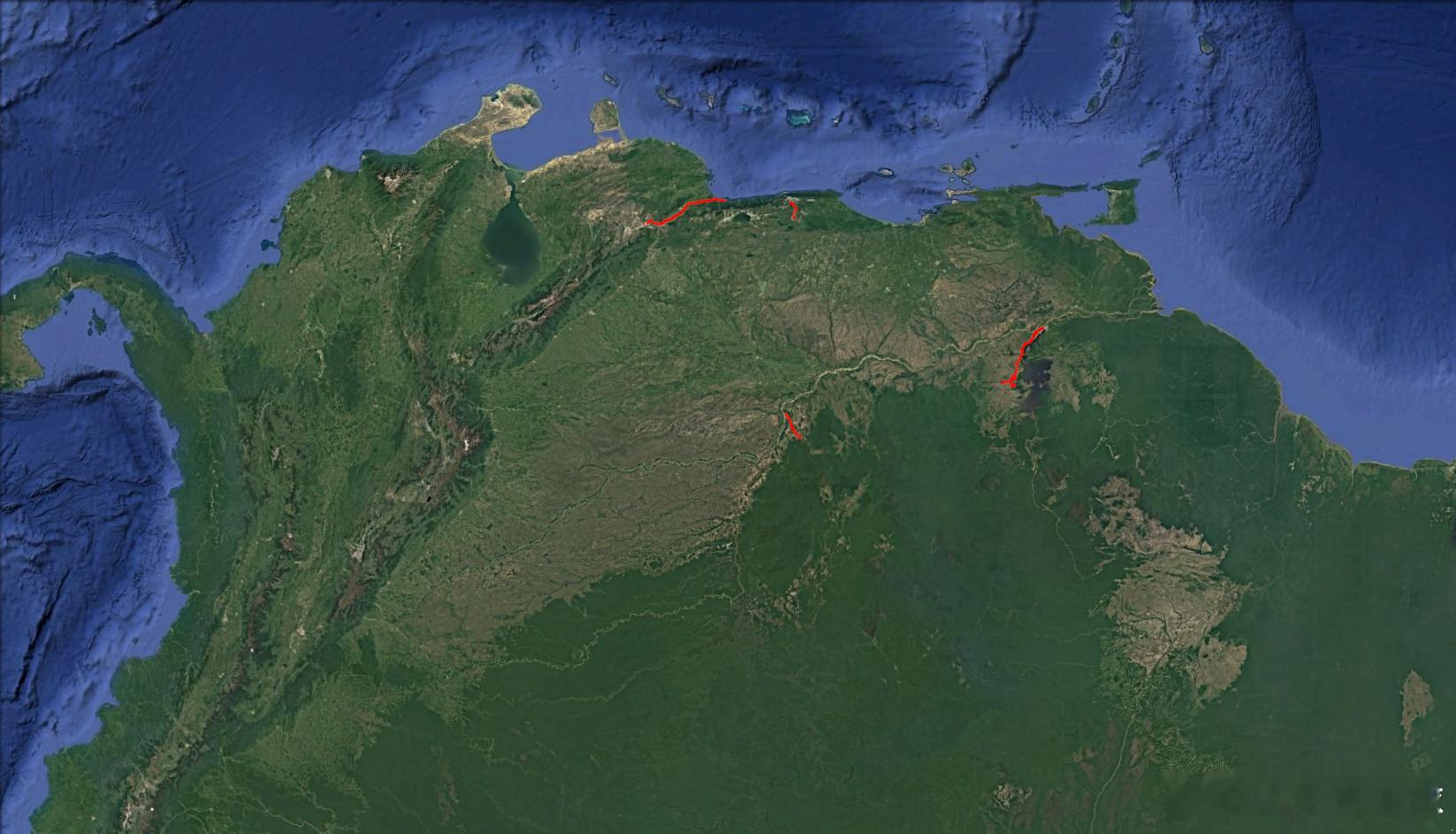 委内瑞拉全国铁路分布图（红线） 委内瑞拉委美冲突