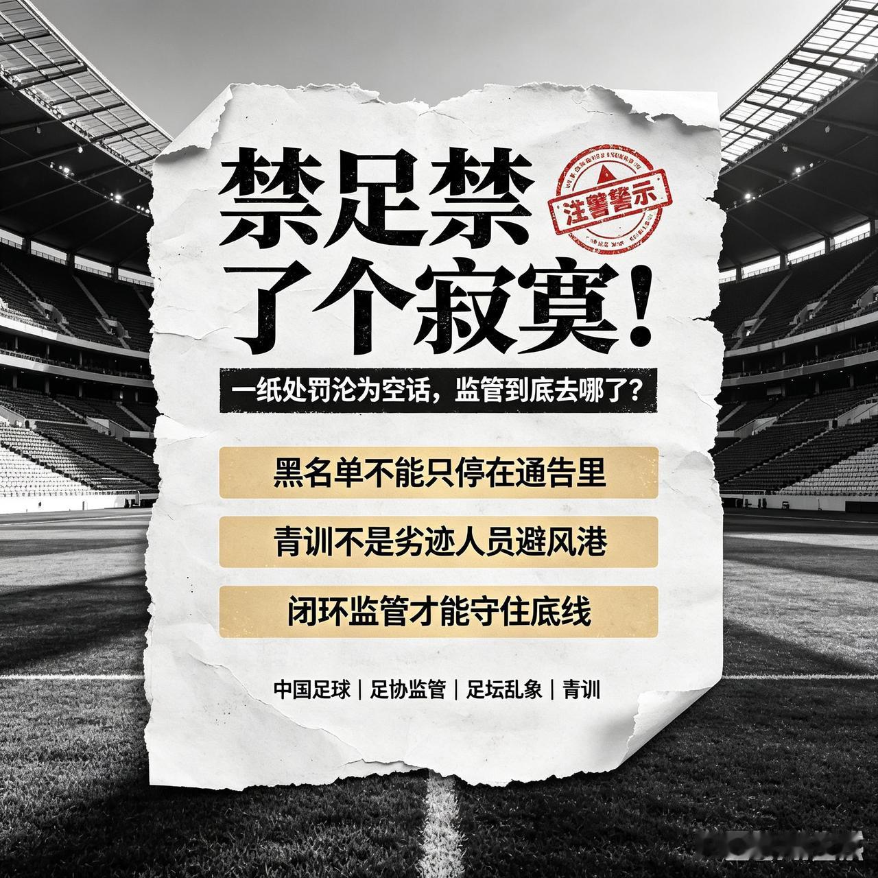 禁足禁了个寂寞！一纸处罚沦为空话，足协监管到底去哪了？

最近申思事件看得很多网