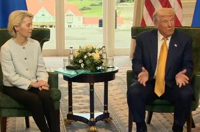美欧贸易协议内容曝光， 欧盟妥协幅度大

2025年7月27日，特朗普与欧盟委员