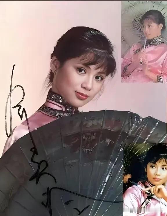 身着粉色衣裙的她宛如仙子下凡，手中扇子轻摇，尽显温婉与雅致🌼