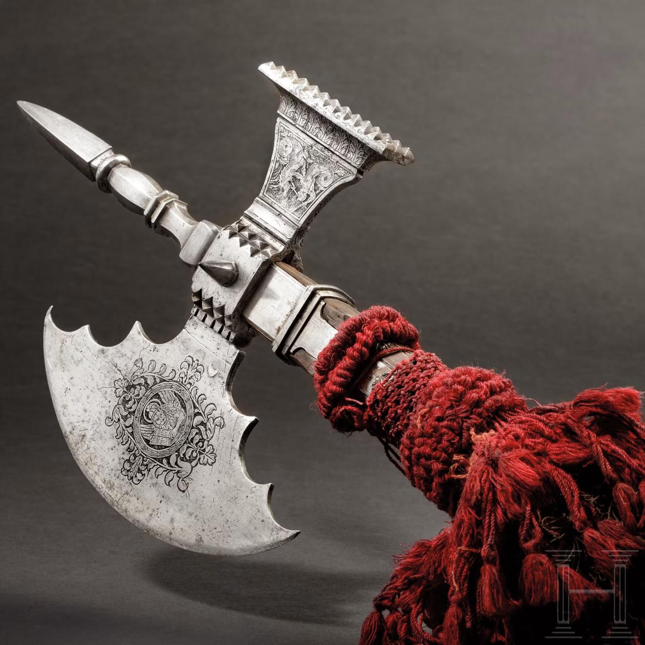 约摄影兵器军事武器装备战争影视藏品1500—1510 年的威尼斯蚀刻工艺仪仗斧