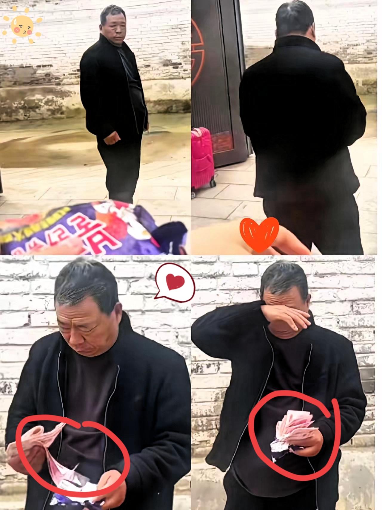 泪酸。父亲上门借钱看病，
女儿竟只塞了袋方便面，
转头还说“没钱”，
气得老人红