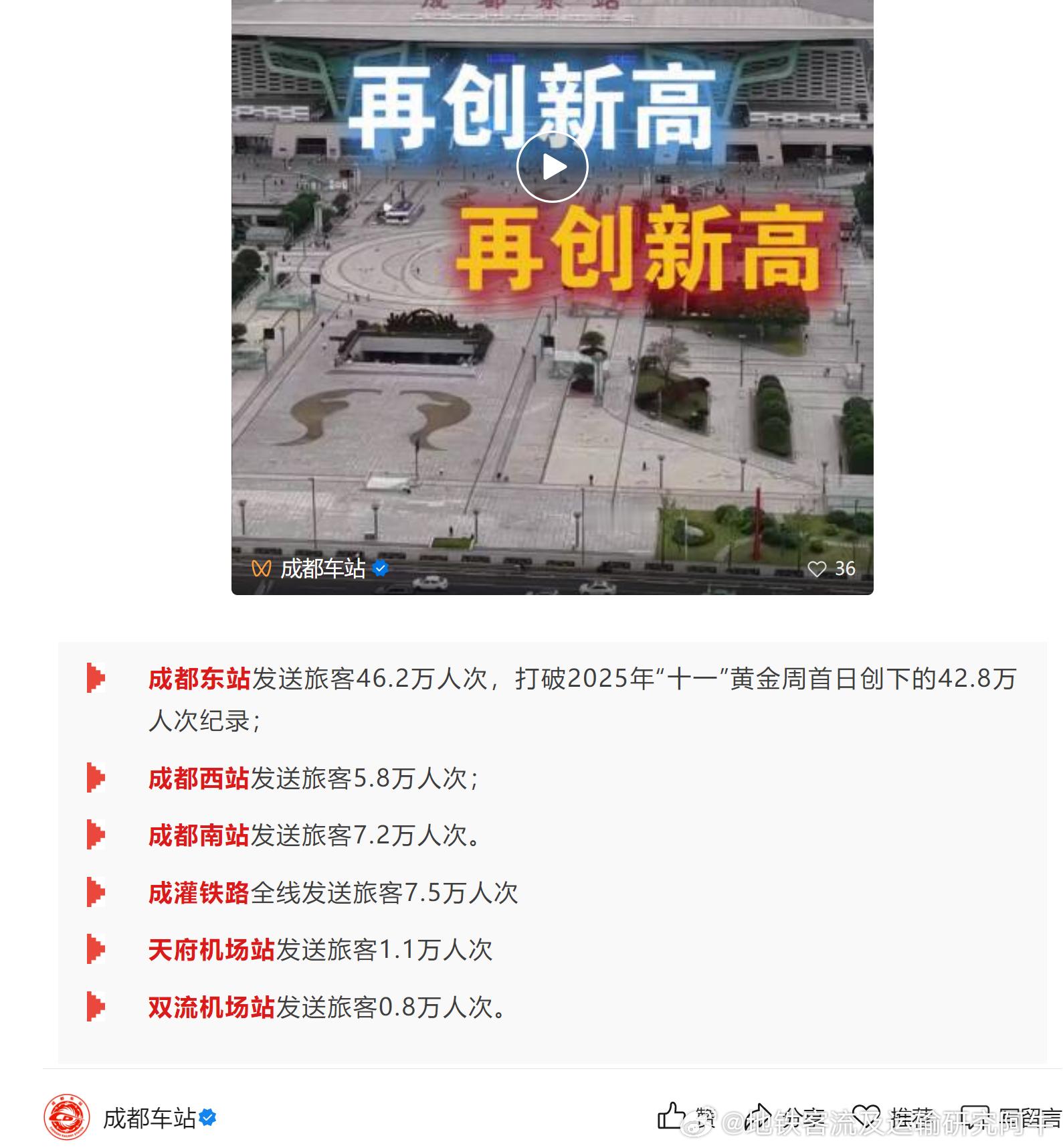 2026年铁路五一假期运输 【成都东站 】“五一”假期首日，成都车站（管理站）迎
