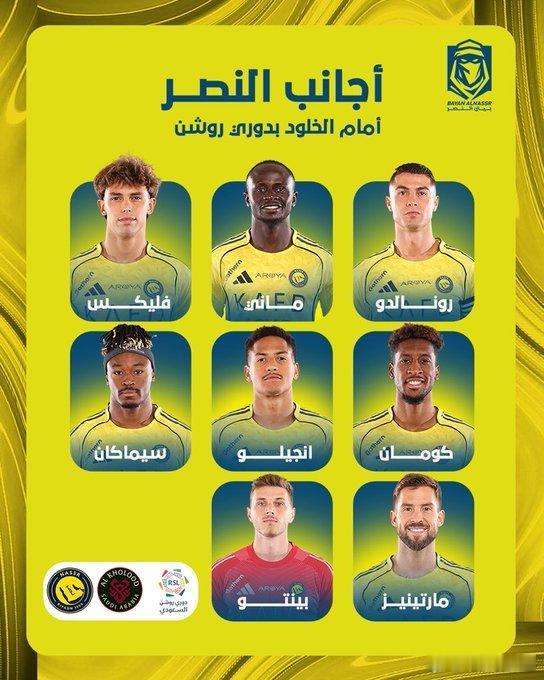 C罗拉斯永恒vs利雅得胜利 比赛出席外援和缺席球员 