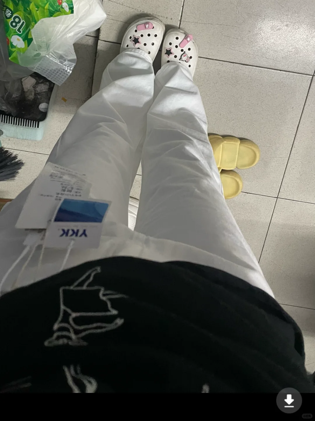 被买家秀惊艳到了‼️白色窄版阔腿裤版型好好