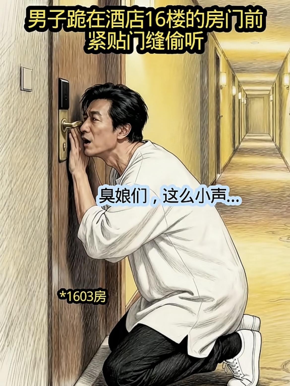 “ 男子住酒店🏨听到隔壁情侣声音，爬窗摔下来了……”[笑哭][笑哭]